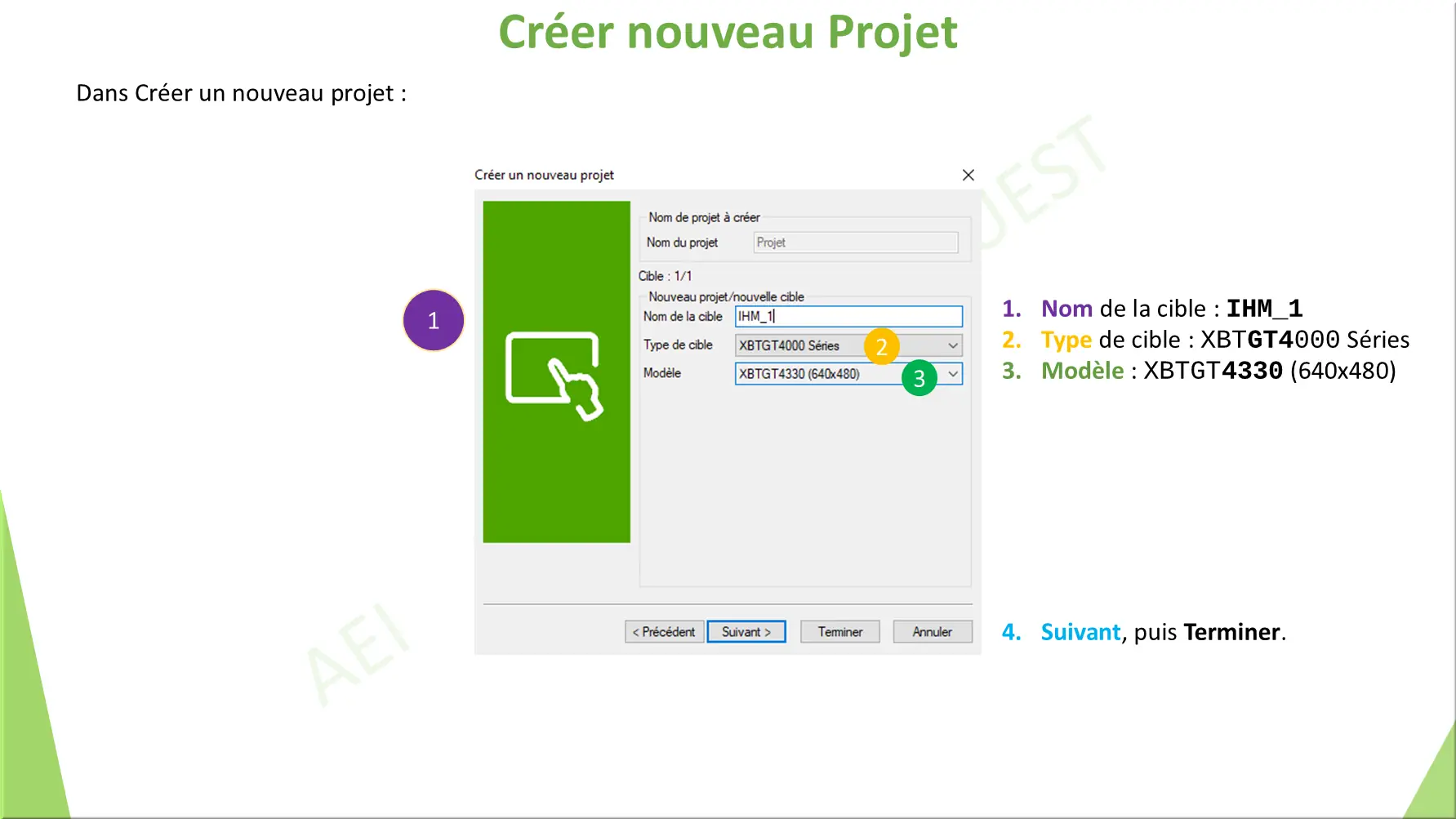 Créer nouveau Projet